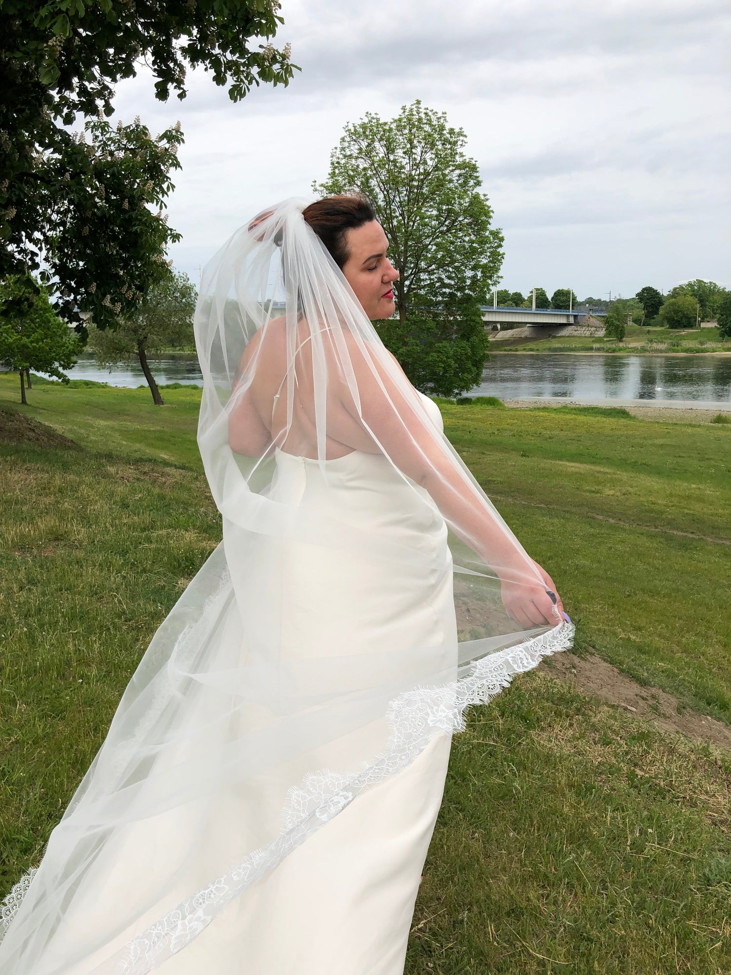 Single tier Lace  Wedding Veils- Handmade Bridal Veils