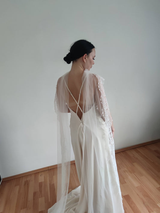 Chantilly Lace Bridal Scarf- Handmade Wedding Accessory