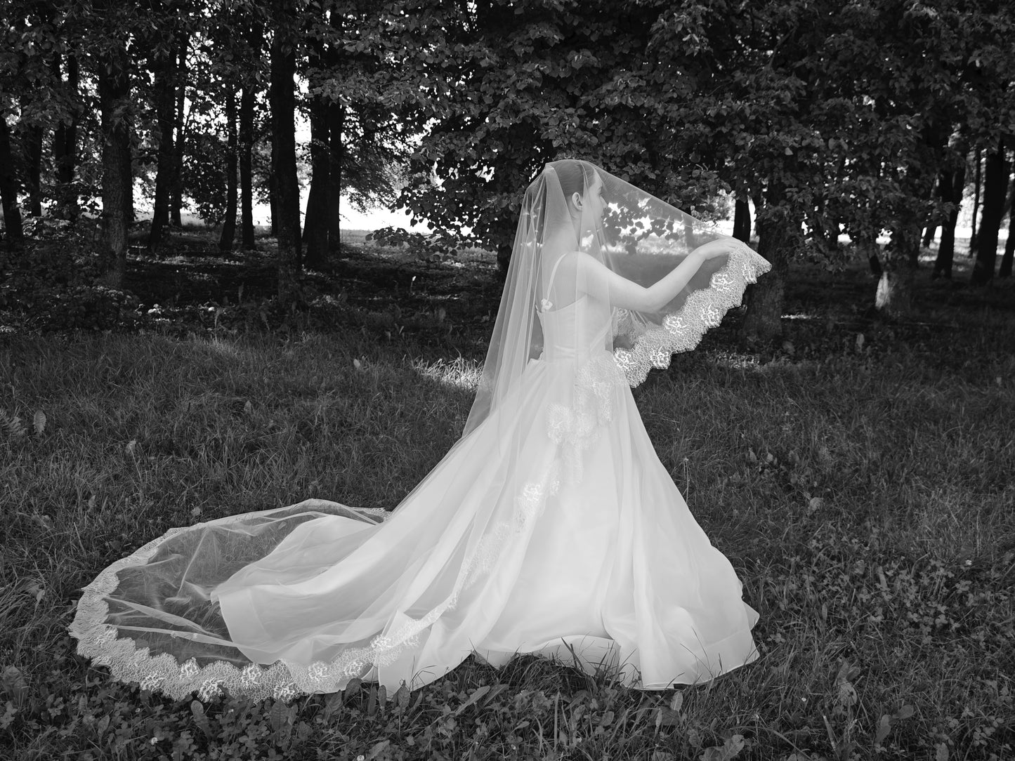 Two-Tier Bridal Veil with Blusher, Light Ivory