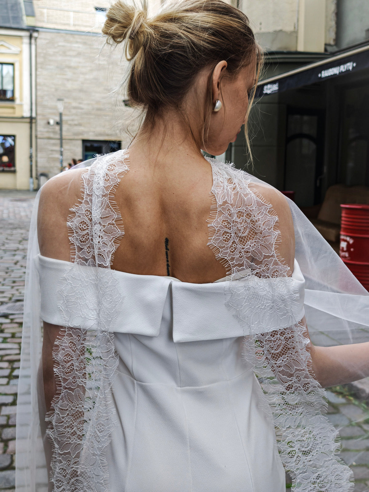 Chantilly Lace Bridal Scarf- Handmade Wedding Accessory