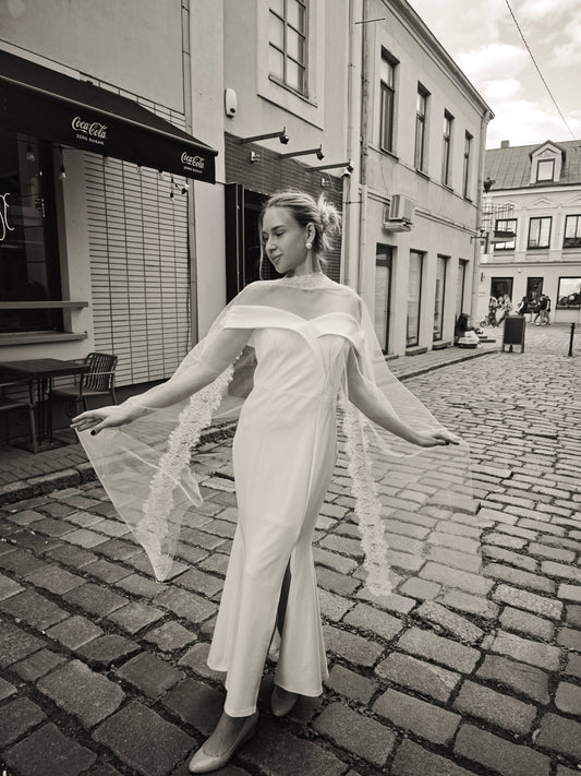 Chantilly Lace Bridal Scarf- Handmade Wedding Accessory