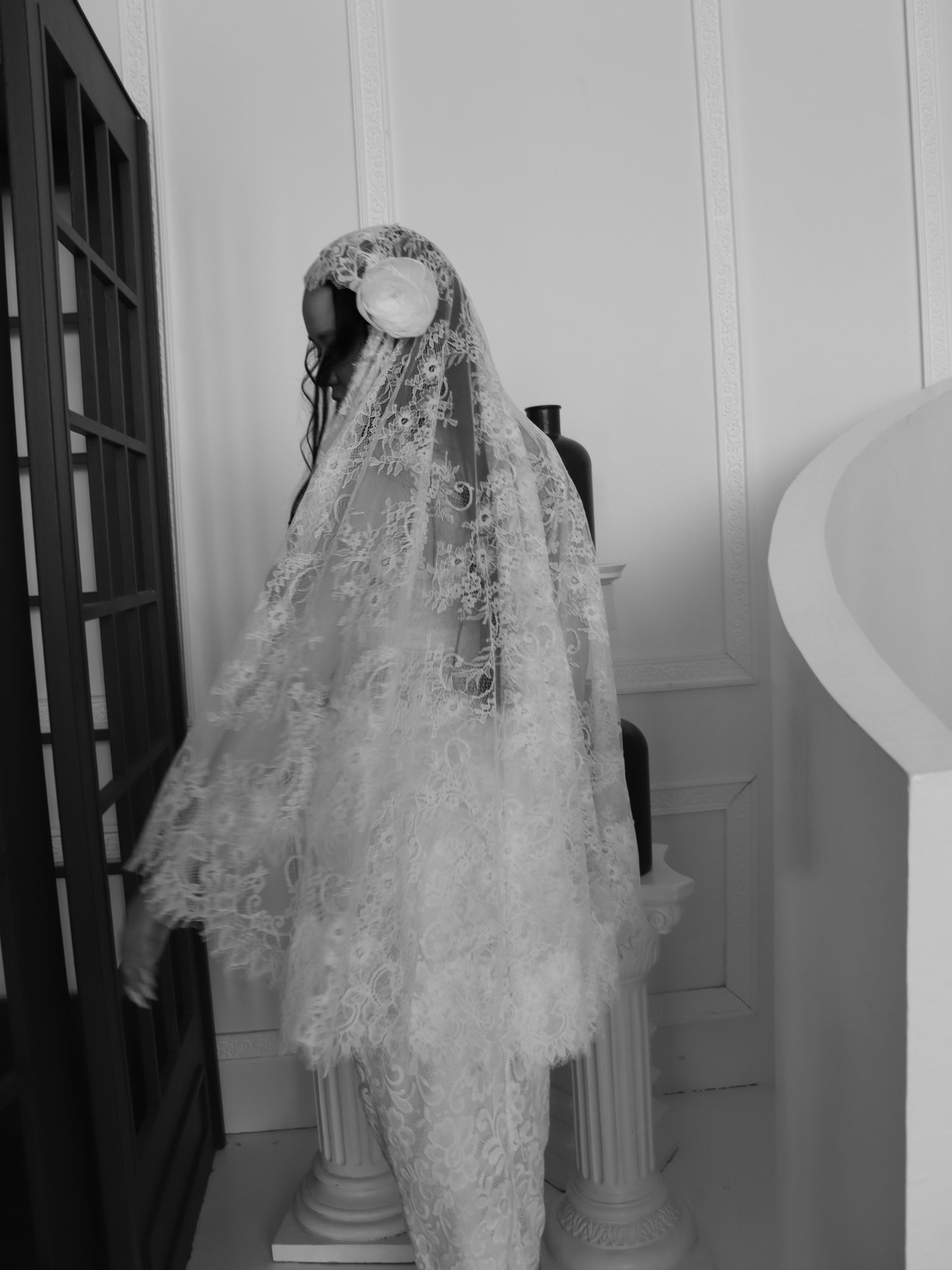 Lace Juliet Cap Wedding Veil, 1920s Gatsby Bridal Headpiece