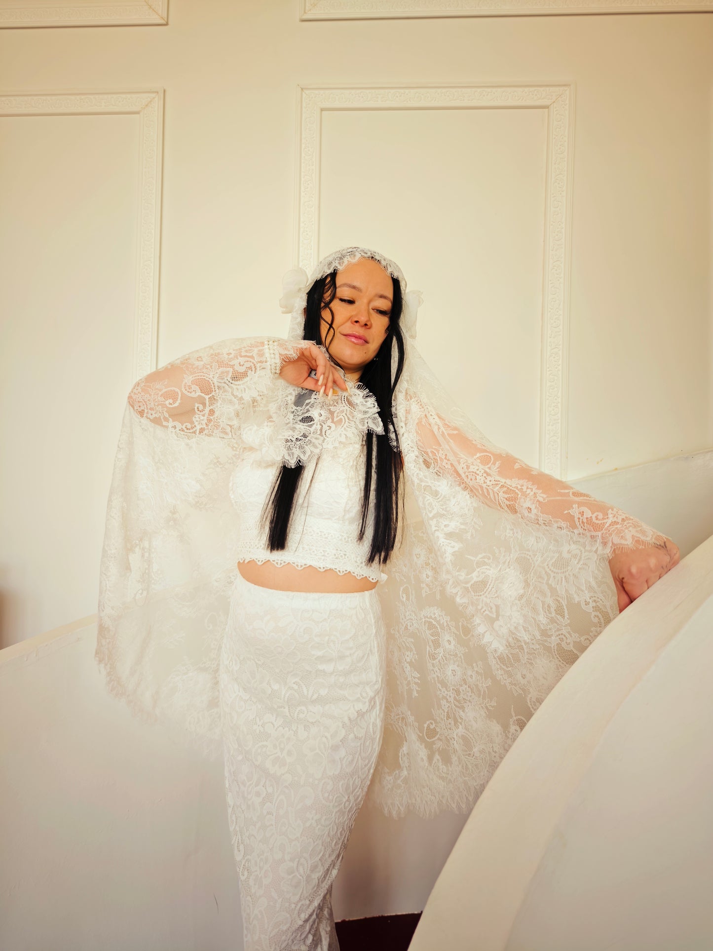 Lace Juliet Cap Wedding Veil, 1920s Gatsby Bridal Headpiece