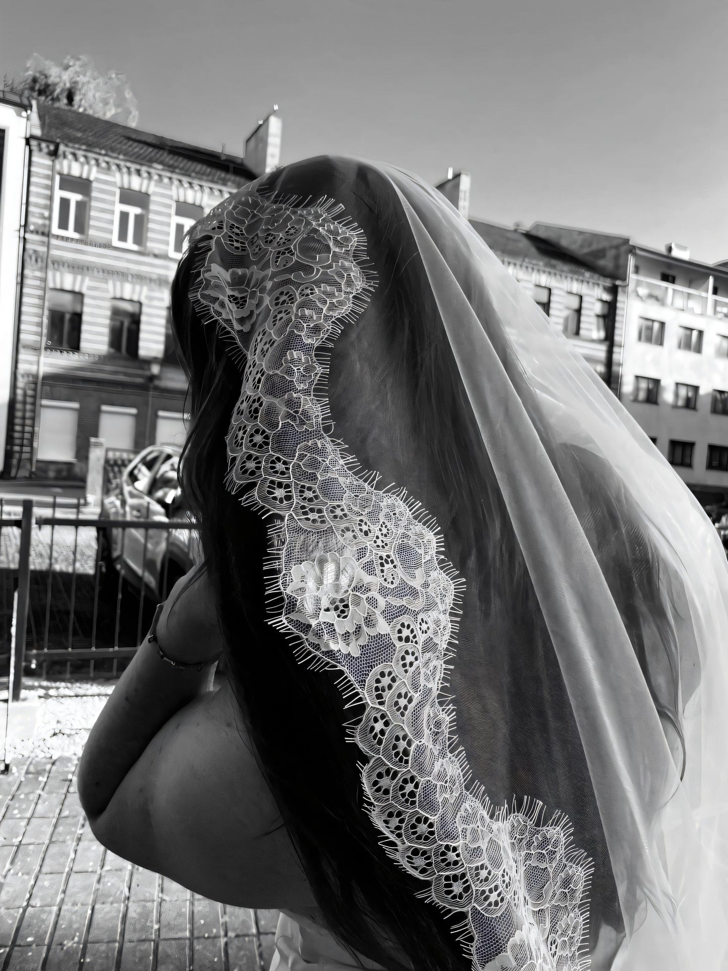Mantilla Bridal Veil with Chantilly Lace